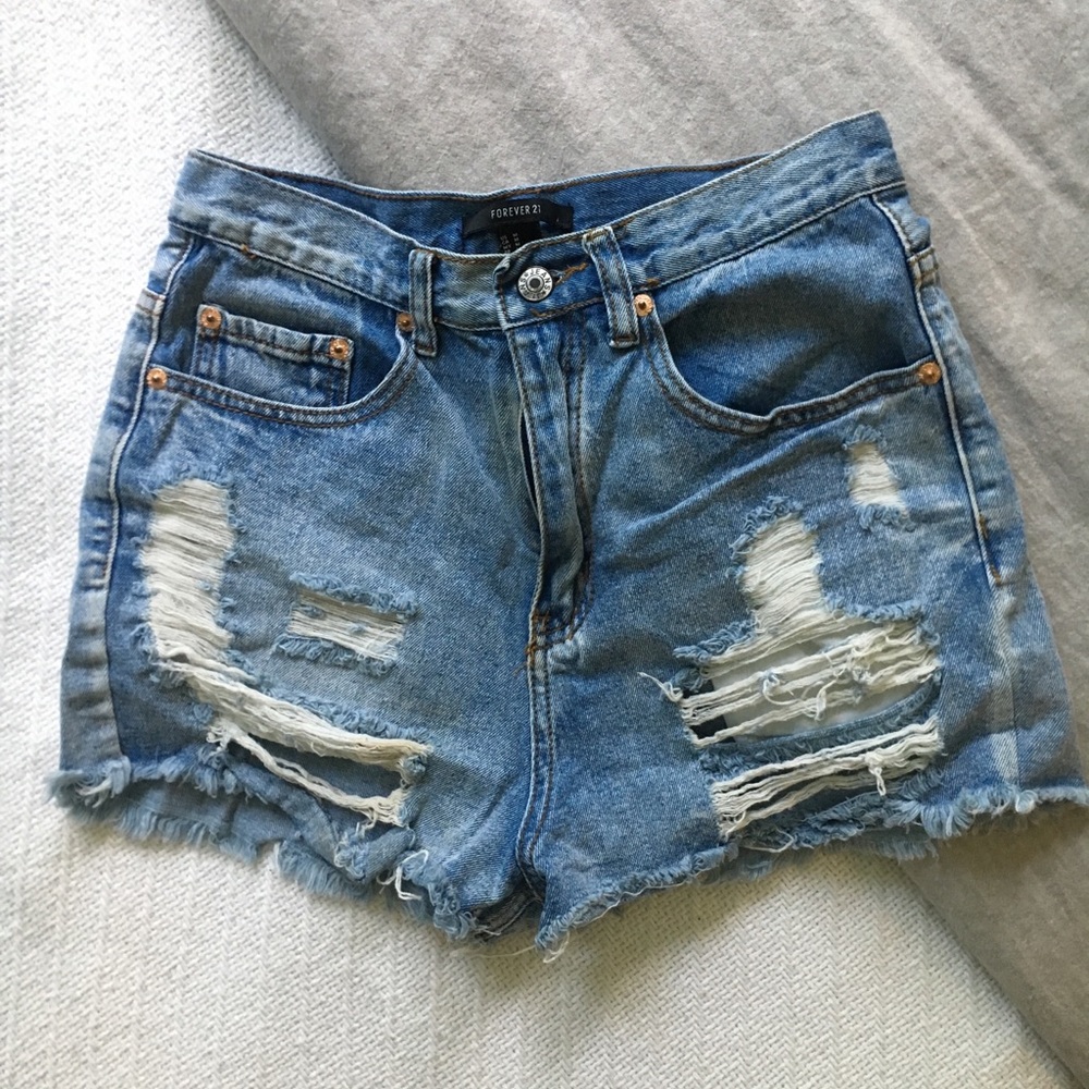High waist denim shirts